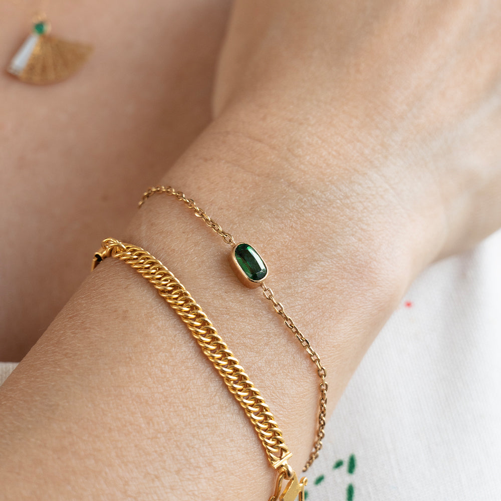 Tsavorite Bezel Bracelet