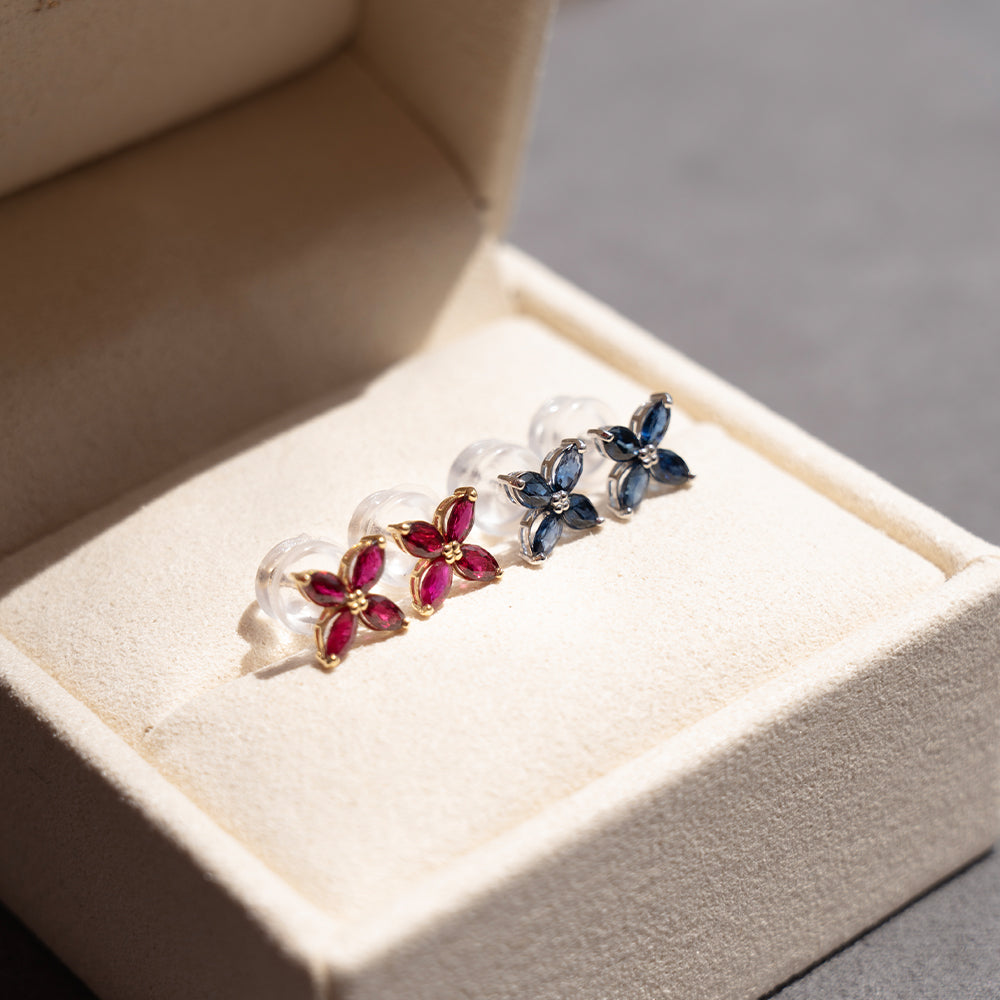 Ruby Floral Studs