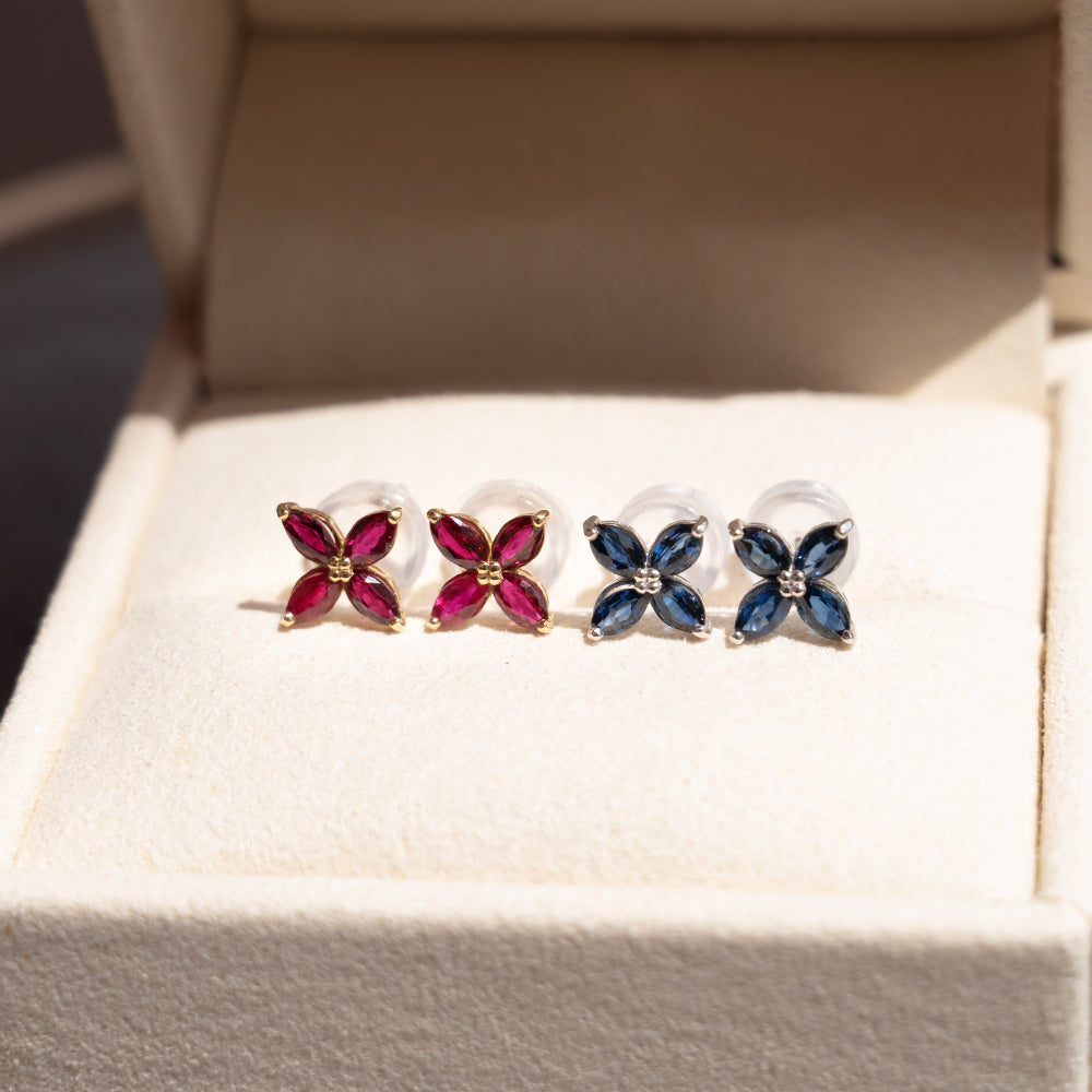 Sapphire Floral Studs