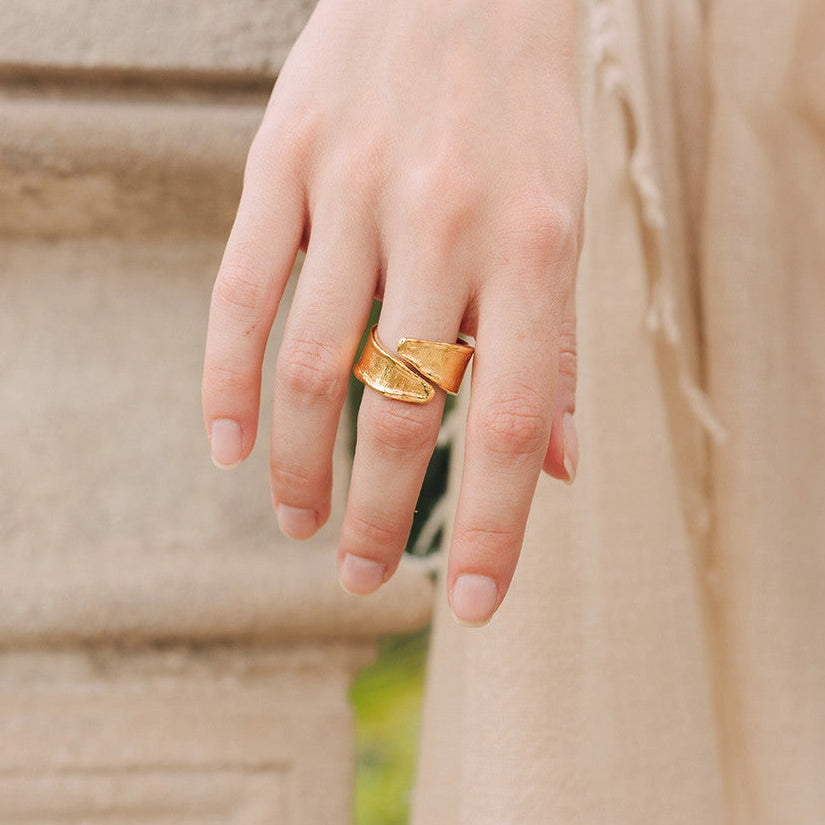 24k gold plated wrap around ring