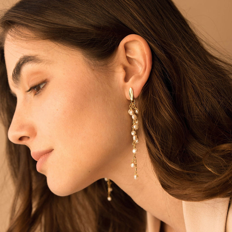 Velatti Cascade Multi Baby Pearl Drop Earrings
