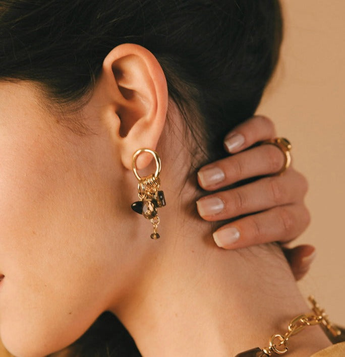 Velatti Cluster Gems Earrings