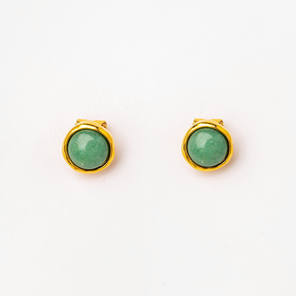 Velatti Gemstone Circle Clip Studs