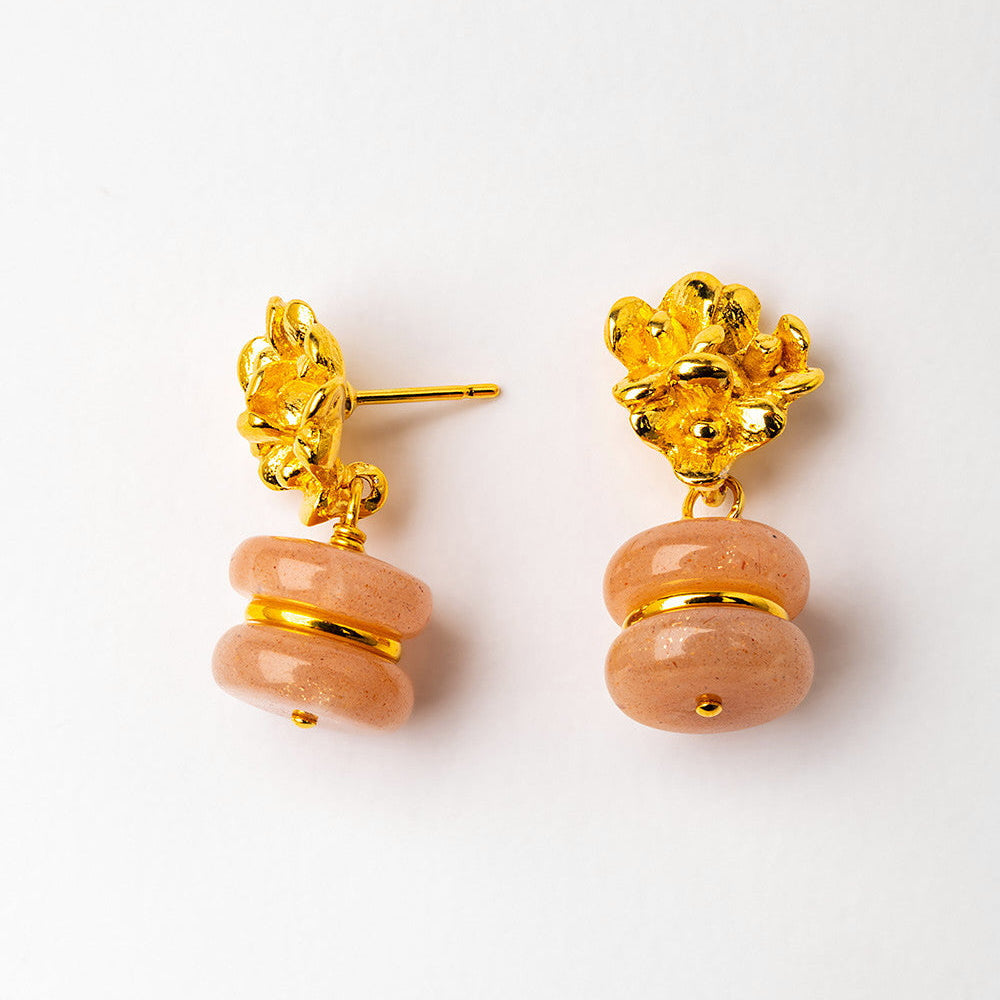 Velatti Flower Studs with Stacked Gems