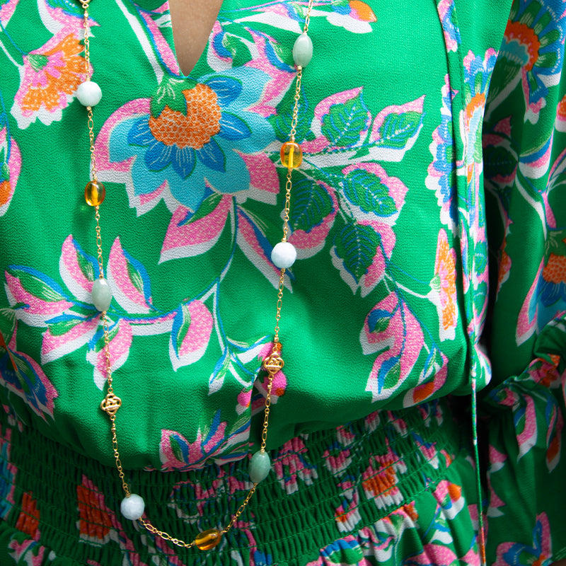 Amber, Aventurine & Amazonite Necklace