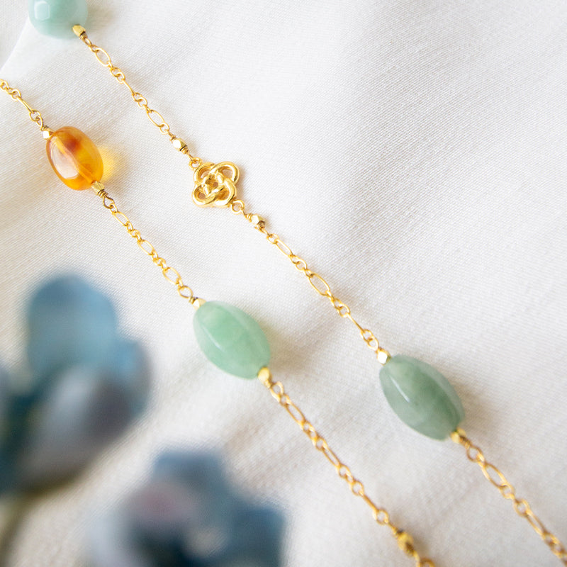 Amber, Aventurine & Amazonite Necklace