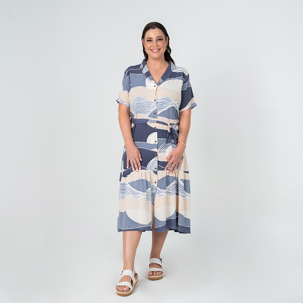 Batik Boutique Button Up Dress - Lavender Bukit