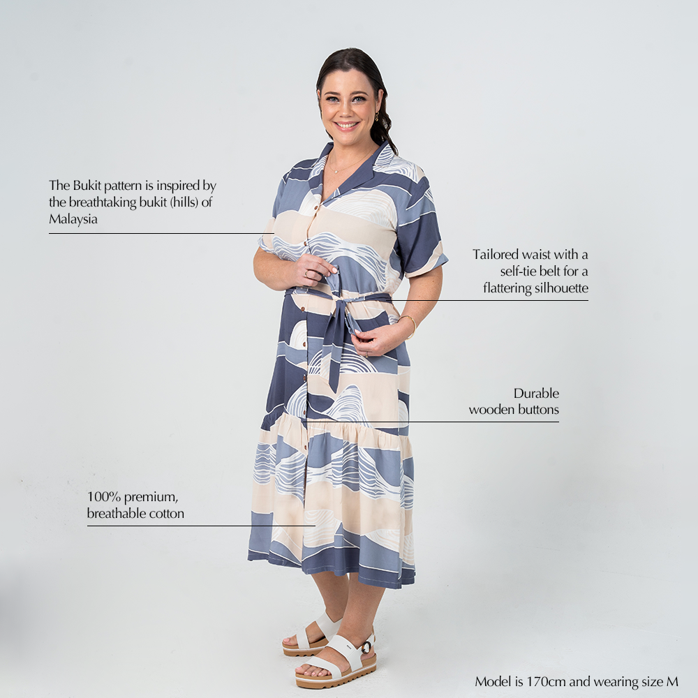 Batik Boutique Button Up Dress - Lavender Bukit