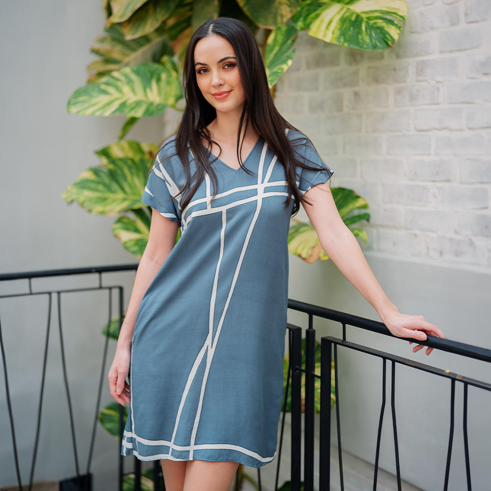 Batik Boutique Batik Shift Dress - Grey Brush