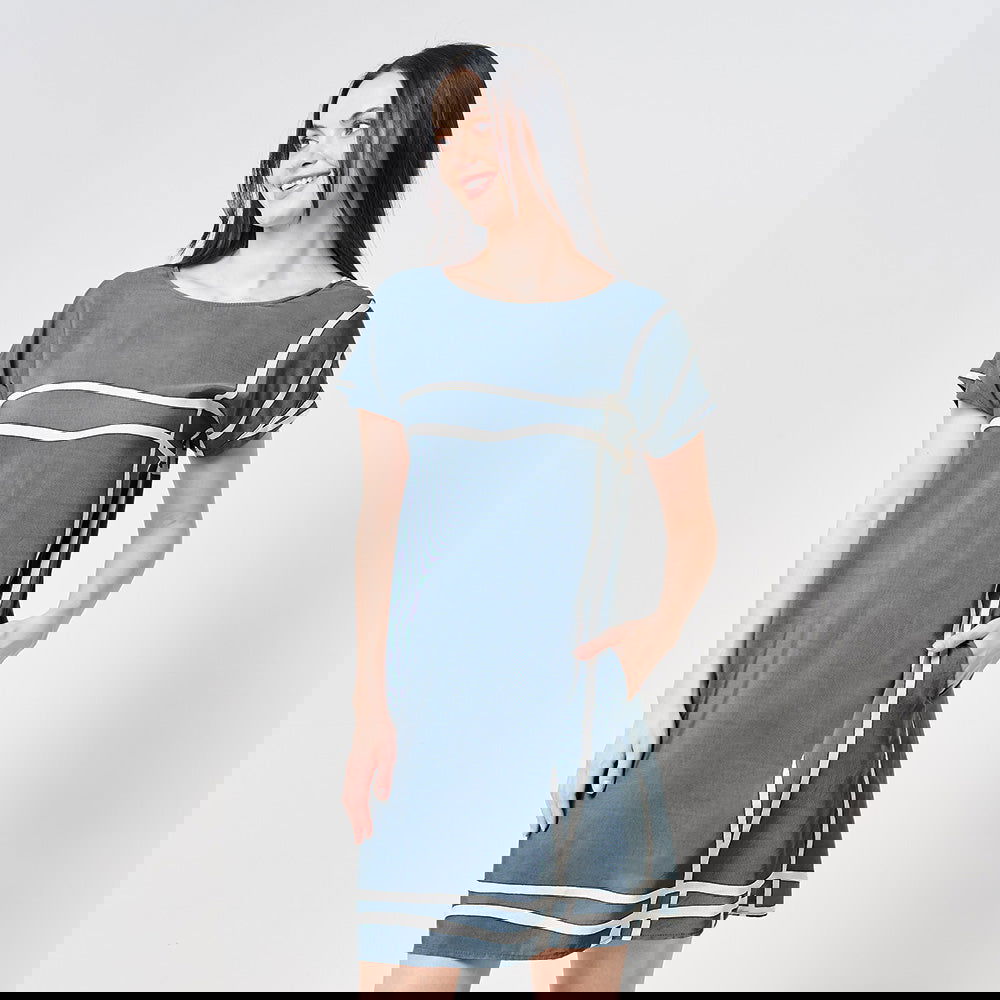 Batik Boutique Batik Shift Dress - Grey Brush