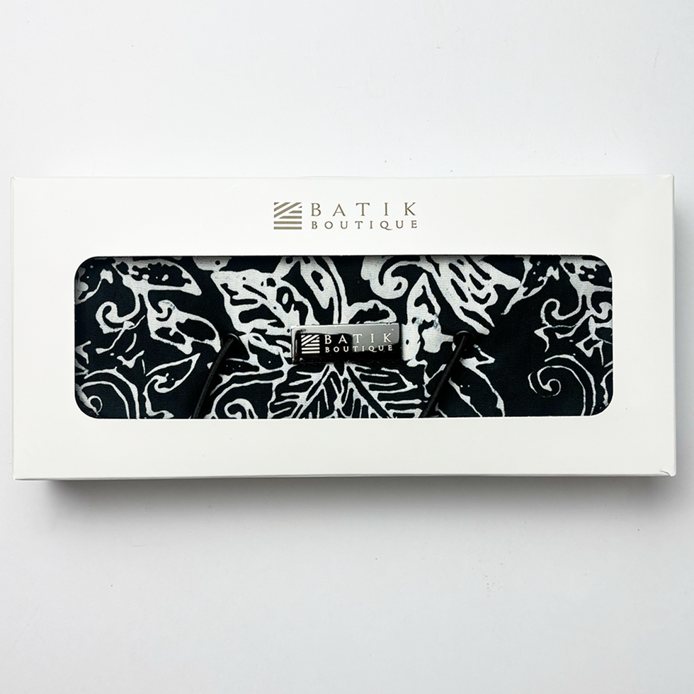 Batik Boutique Batik Roll-Up Travel Pouch - Black Floret