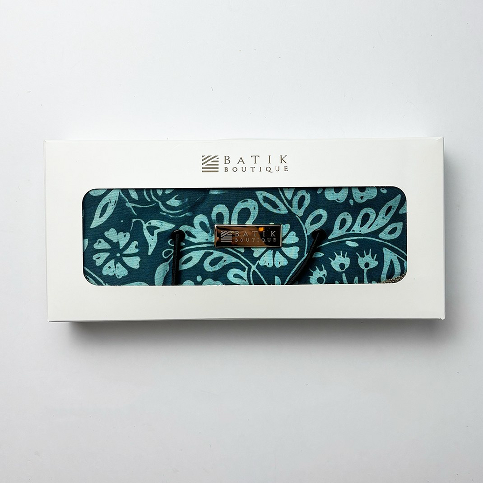 Batik Boutique Batik Roll-Up Travel Pouch - Teal Ukir