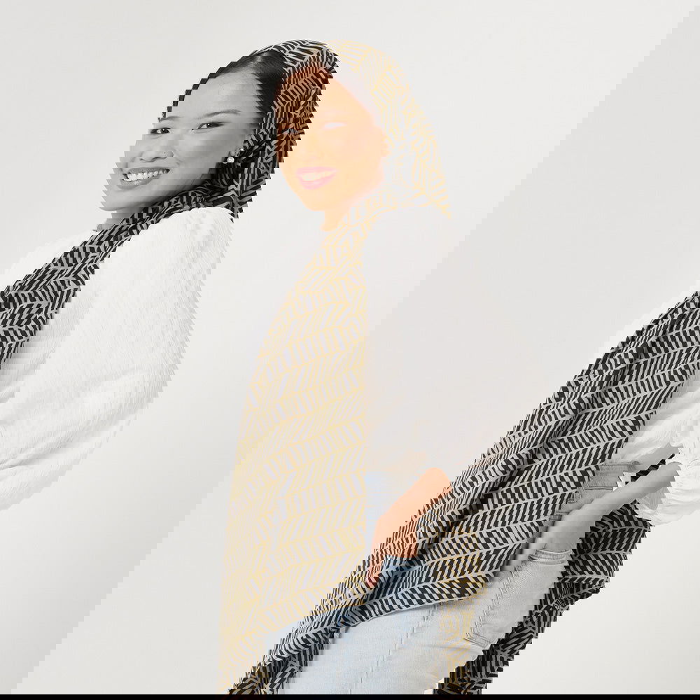 Batik Boutique Scarf - Black Banana Leaf