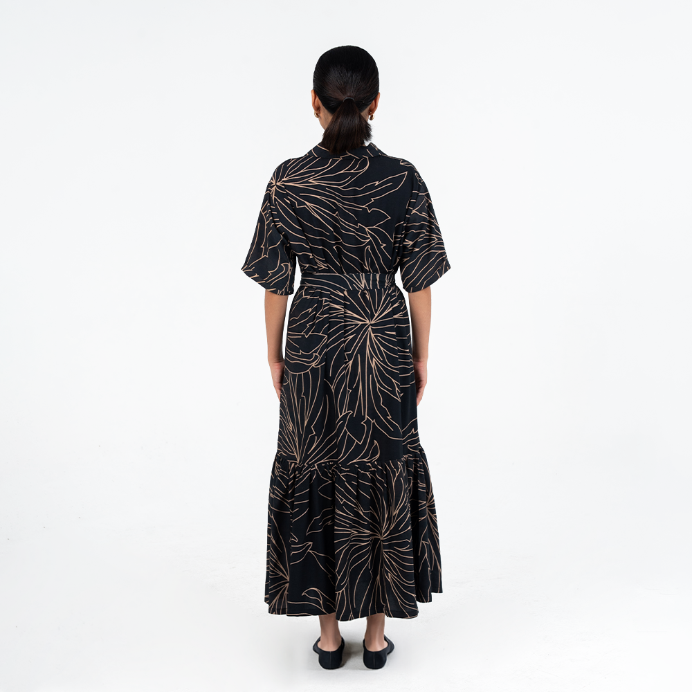 Batik Boutique Button Up Dress - Onyx Palma