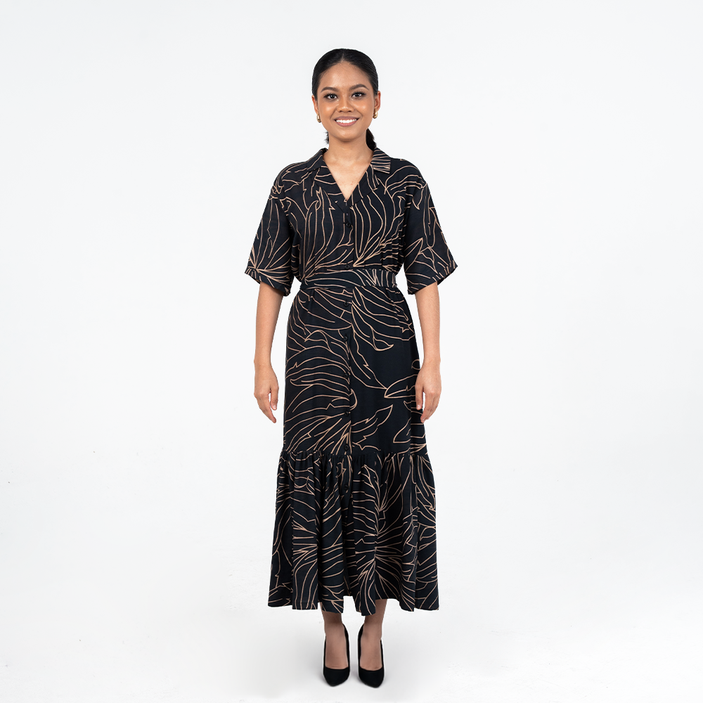 Batik Boutique Button Up Dress - Onyx Palma
