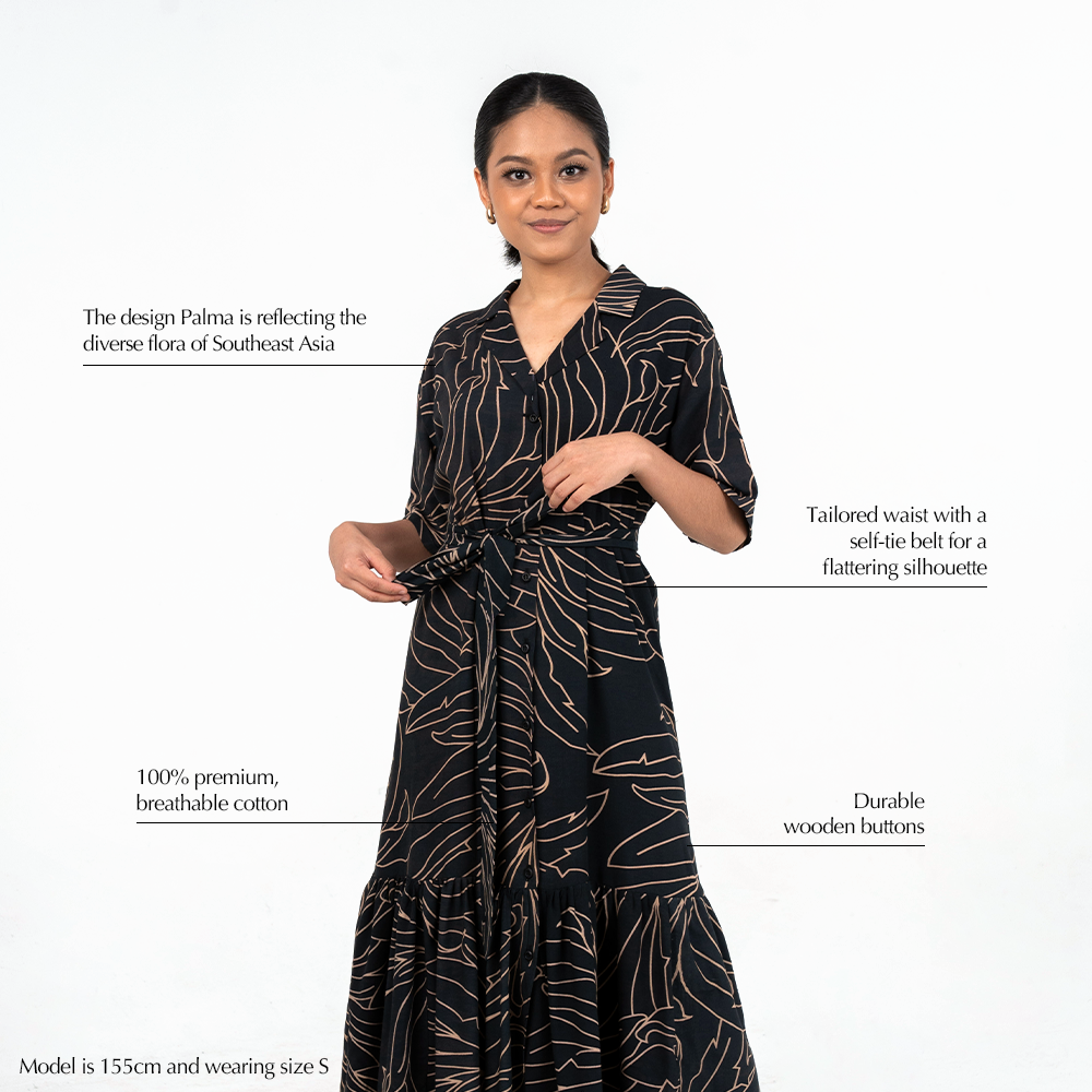 Batik Boutique Button Up Dress - Onyx Palma