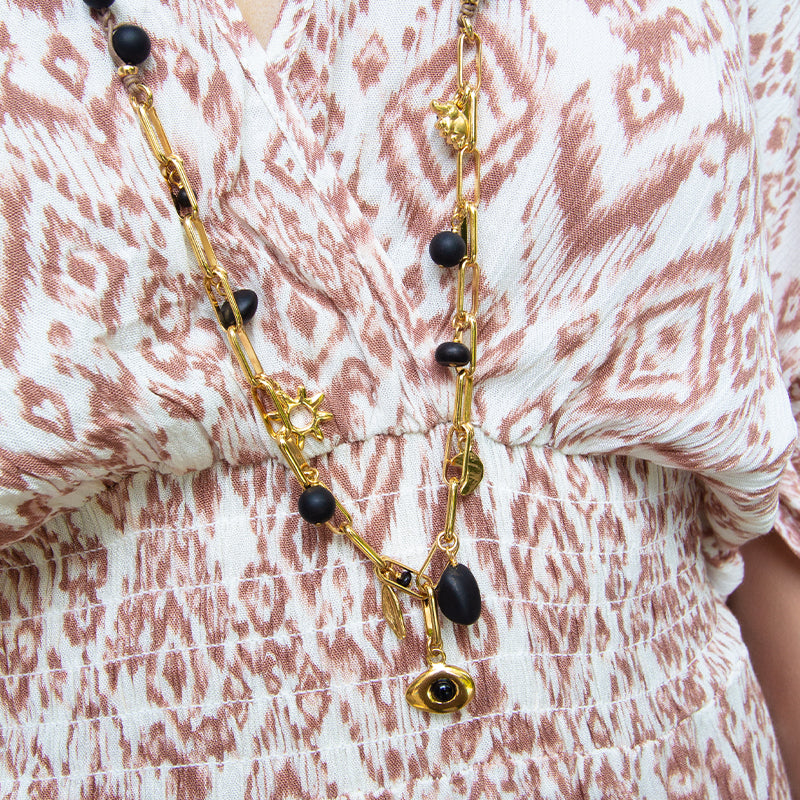 Velatti Hand Braided Long Links Necklace