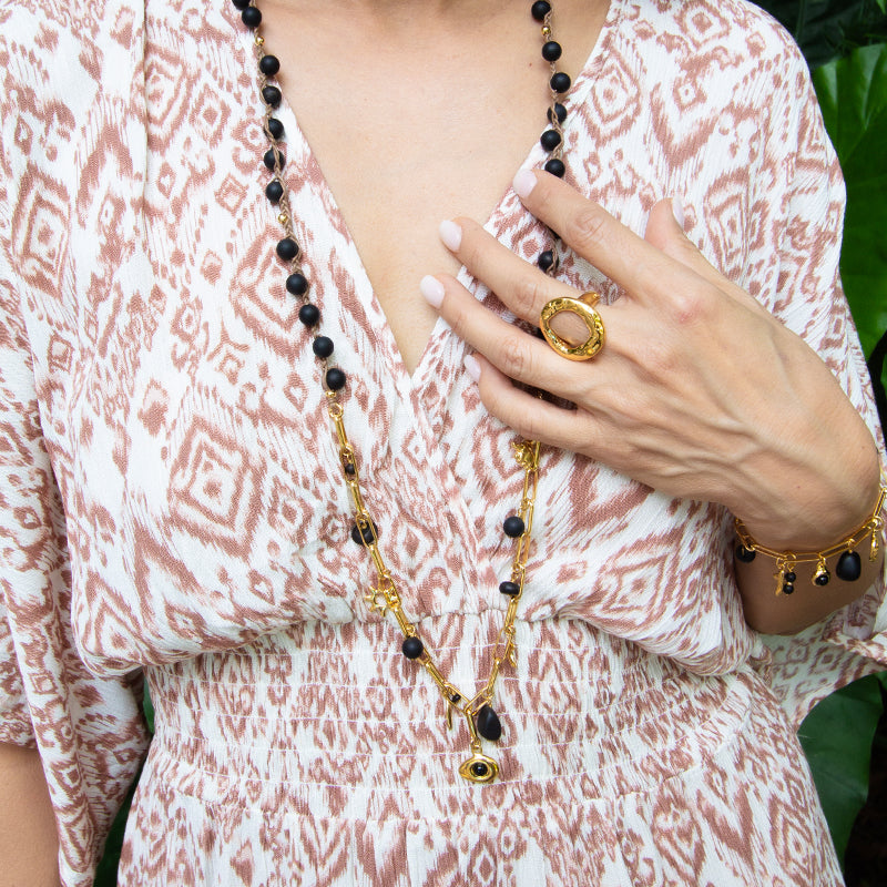 Velatti Hand Braided Long Links Necklace