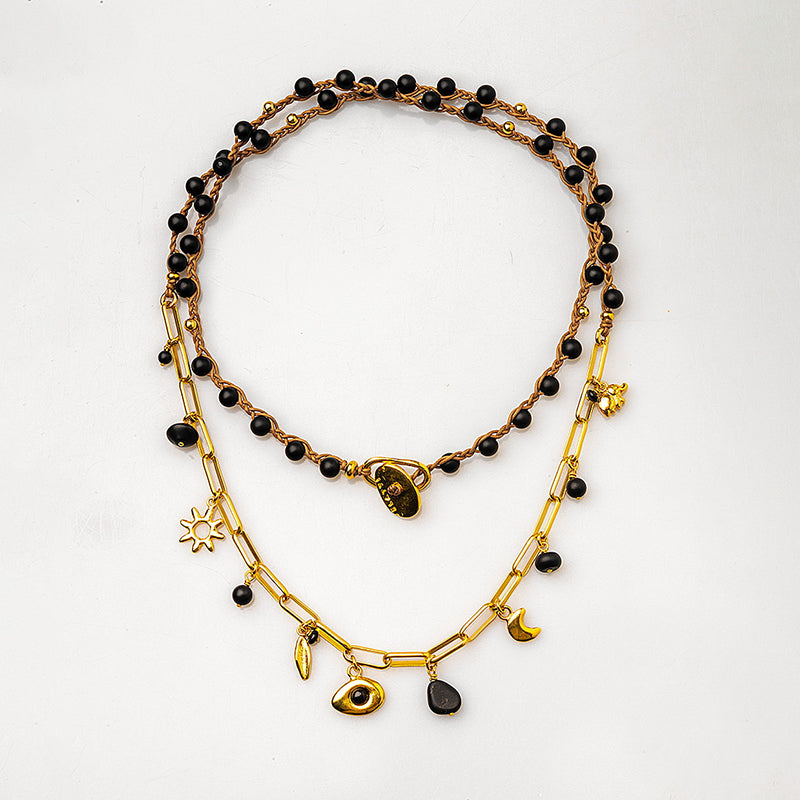 Velatti Hand Braided Long Links Necklace