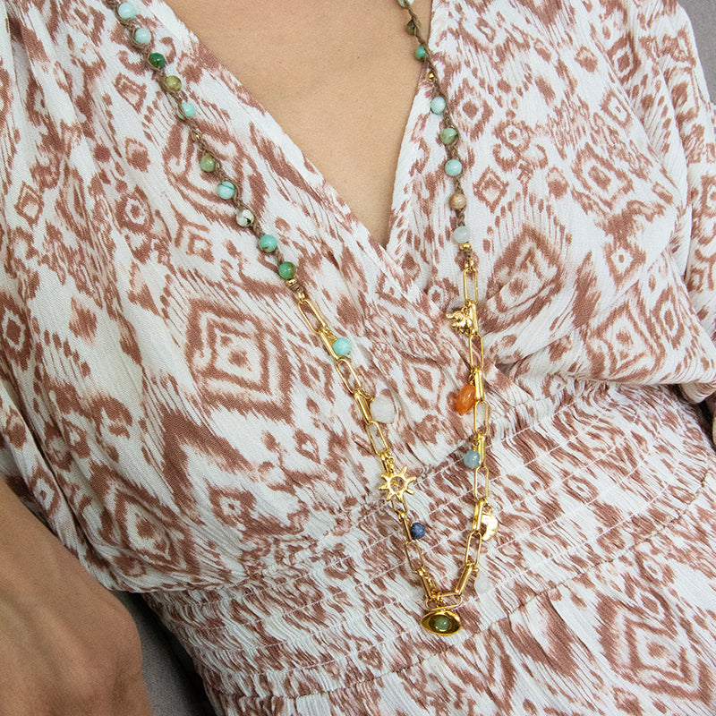 Velatti Hand Braided Long Links Necklace