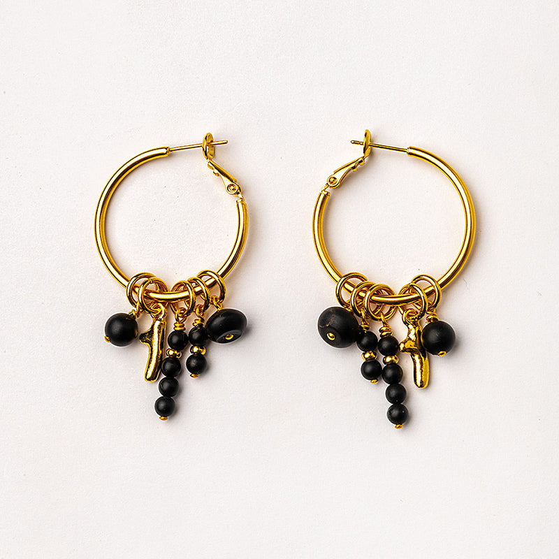 Velatti Hoops with Black Onyx
