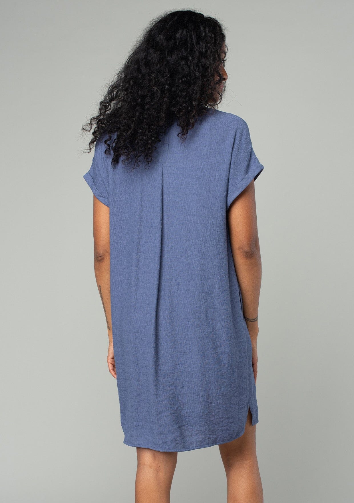 Lovestitch Jackson Mini Shirt Dress- Dark Denim