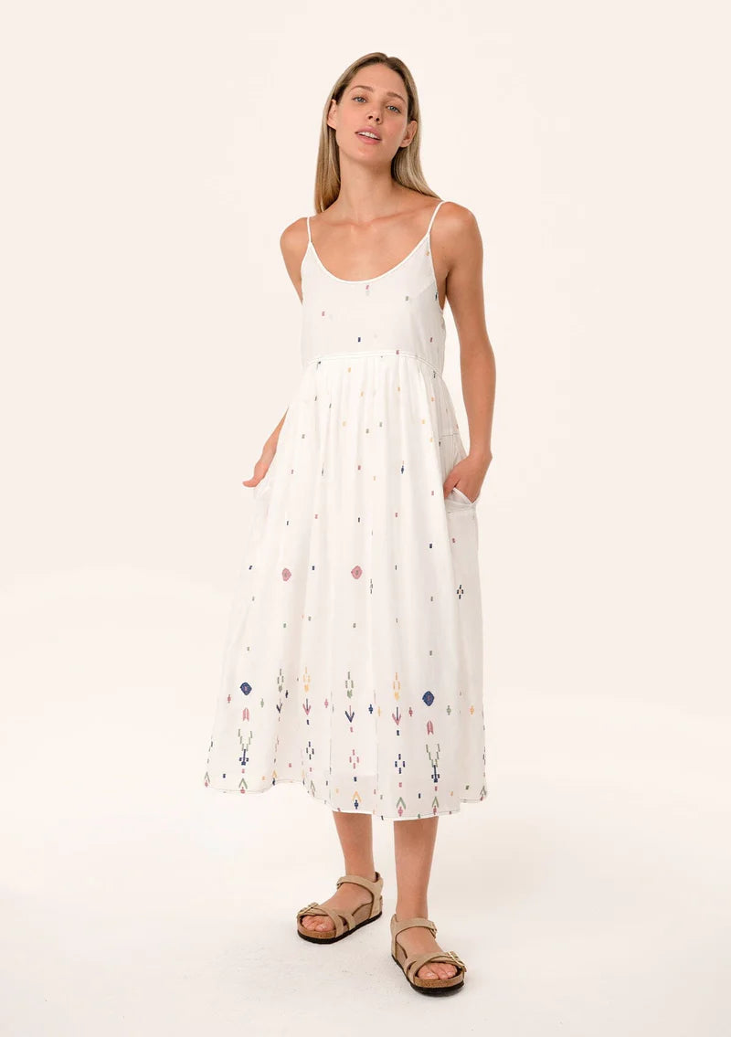 Lovestitch Paloma Embroidered Midi Dress