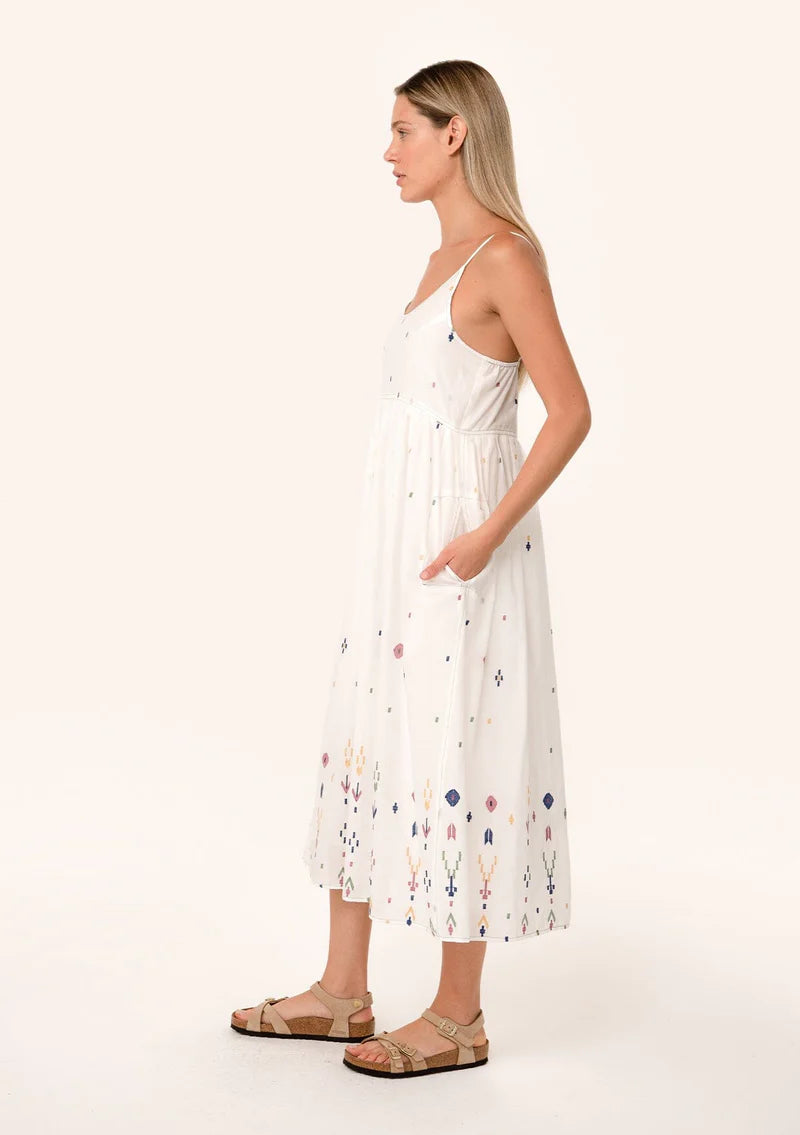 Lovestitch Paloma Embroidered Midi Dress