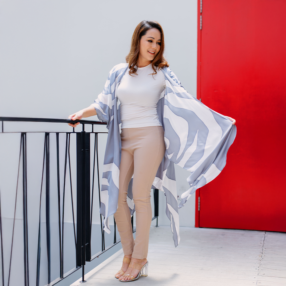 Batik Boutique Kimono - Silver Rose