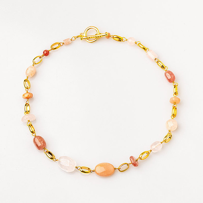 Velatti Short Link & Multi Gem Necklace