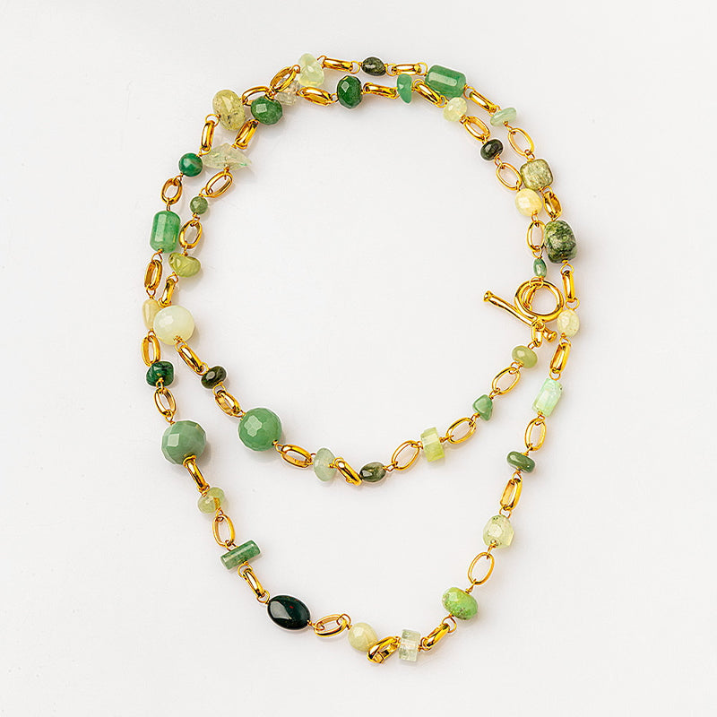 Velatti Long Link & Multi Gem Necklace