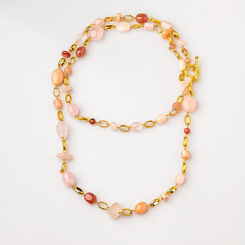 Velatti Long Link & Multi Gem Necklace