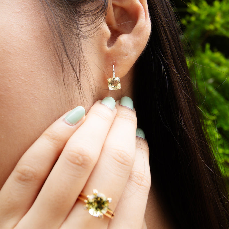 Lemon Quartz Sparkle Earrings
