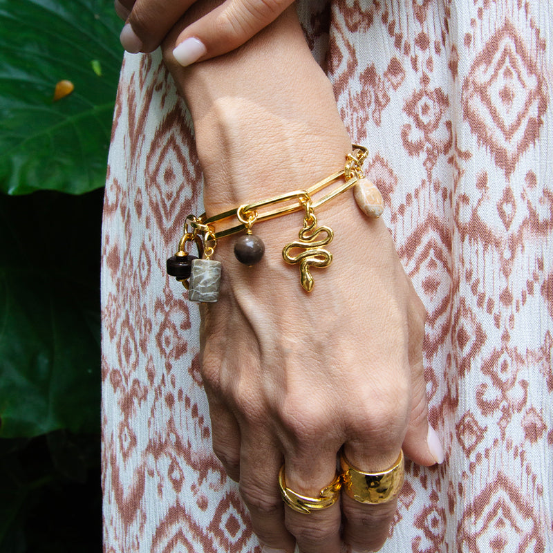Velatti Link Bracelet with Snake Charm