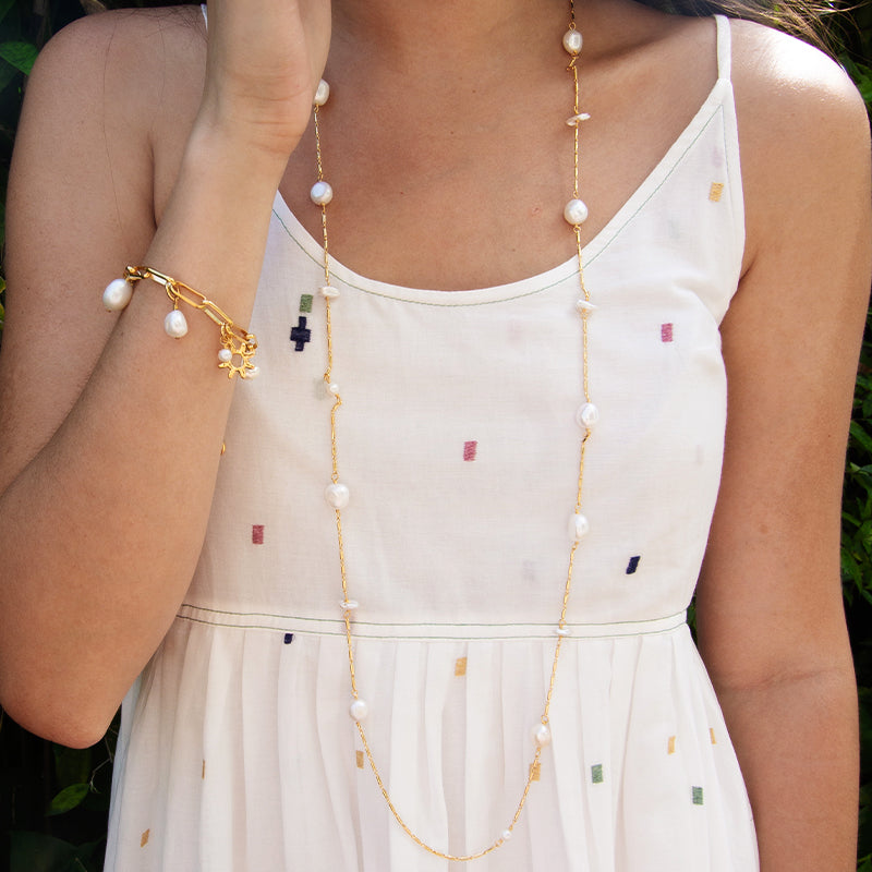Velatti Link Bracelet with Pearls