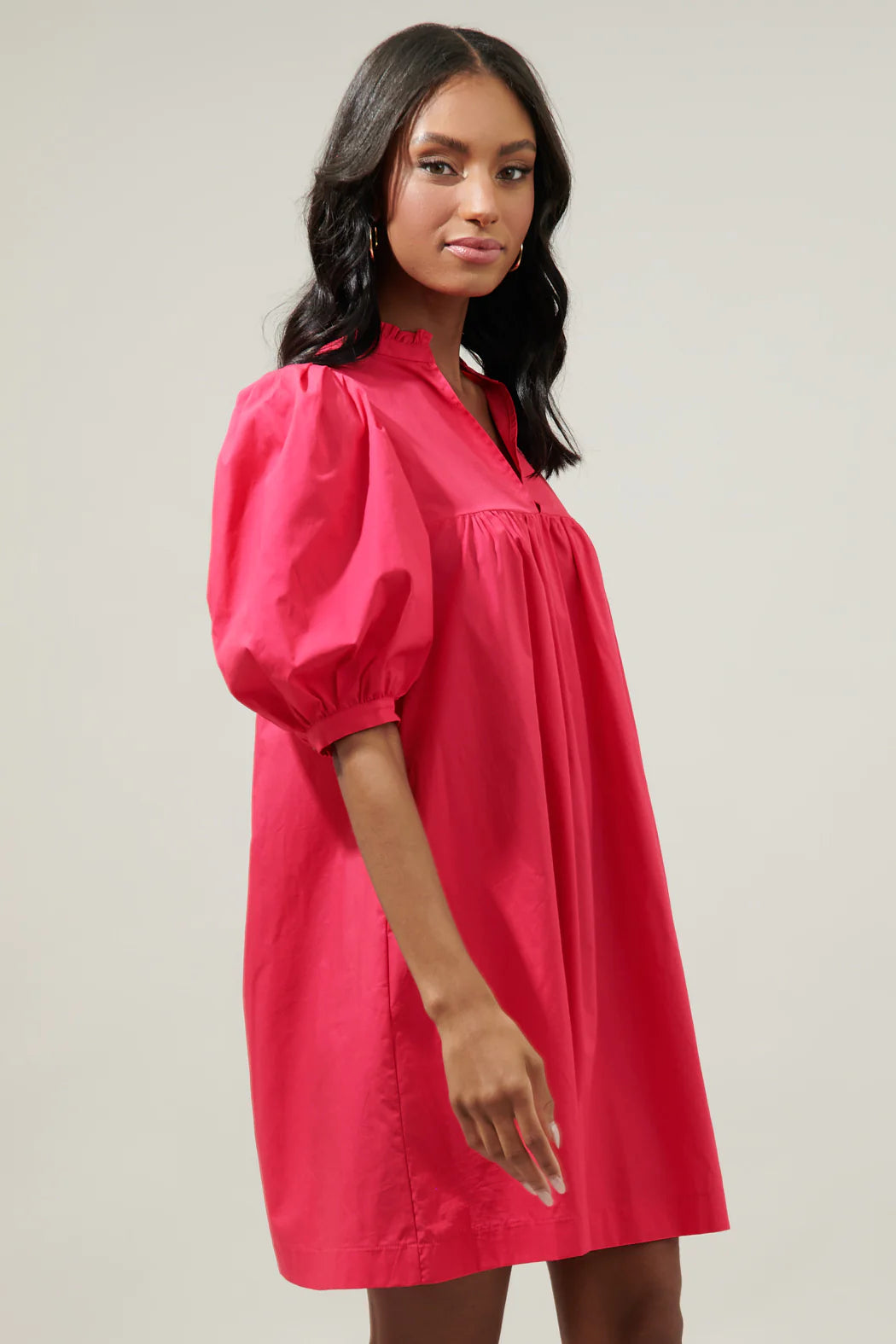 Sugarlips Julissa Split Neck Babydoll Dress