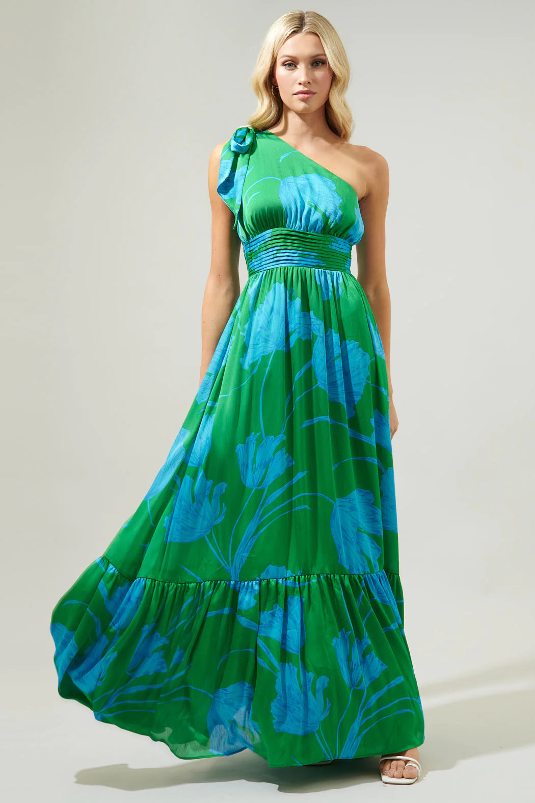 Sugarlips Seamoss Floral Bayou One Shoulder Maxi Dress