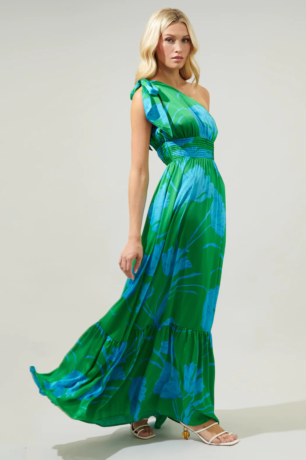 Sugarlips Seamoss Floral Bayou One Shoulder Maxi Dress