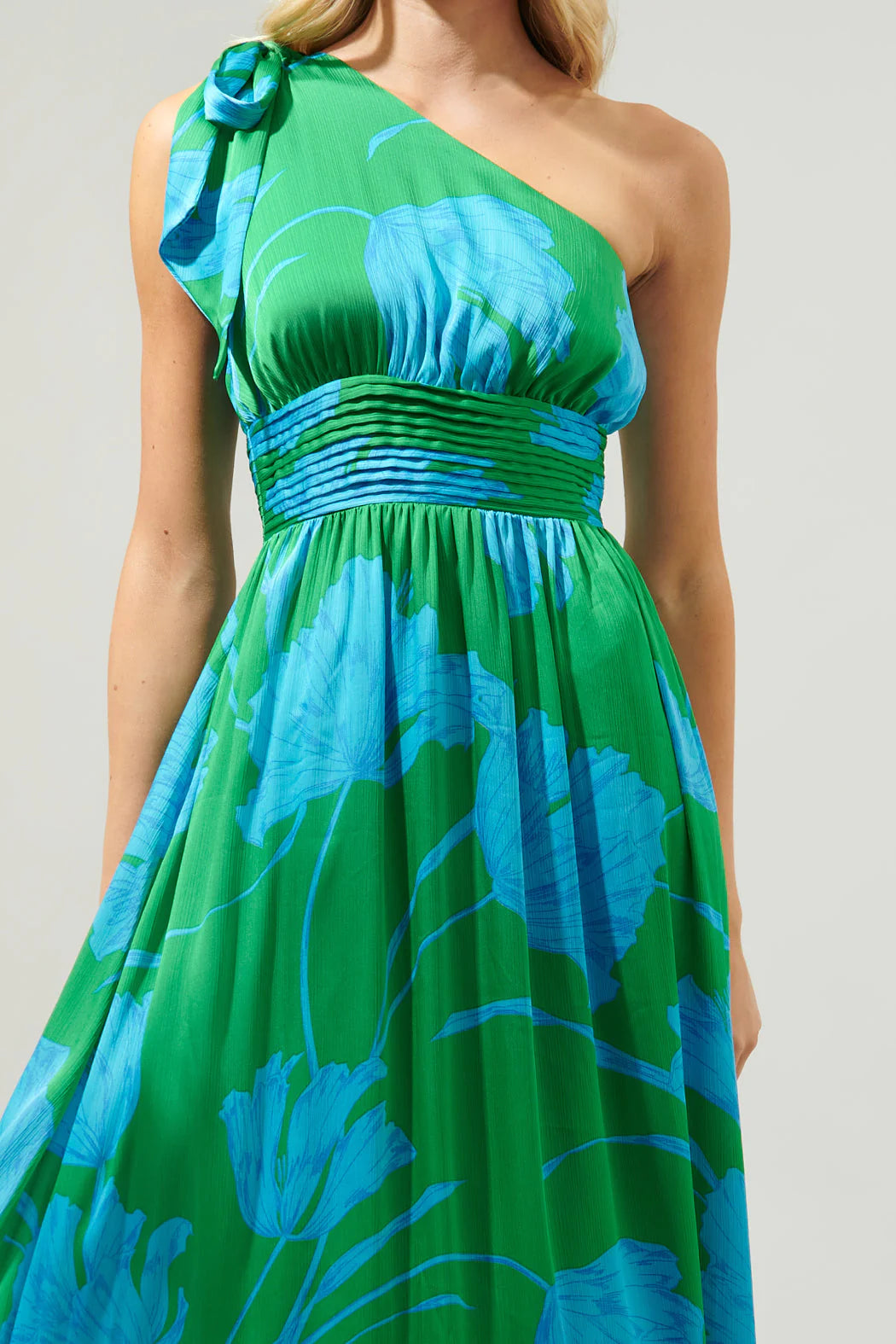 Sugarlips Seamoss Floral Bayou One Shoulder Maxi Dress