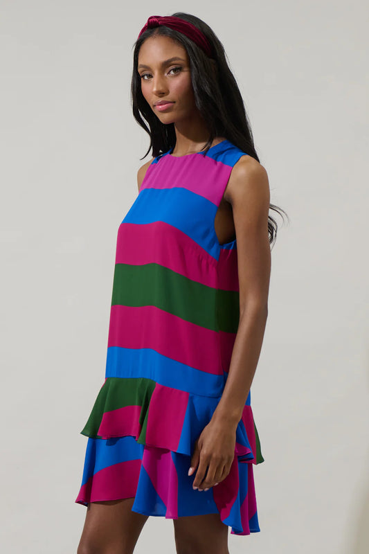 Sugarlips Saige Striped Una Shift Dress