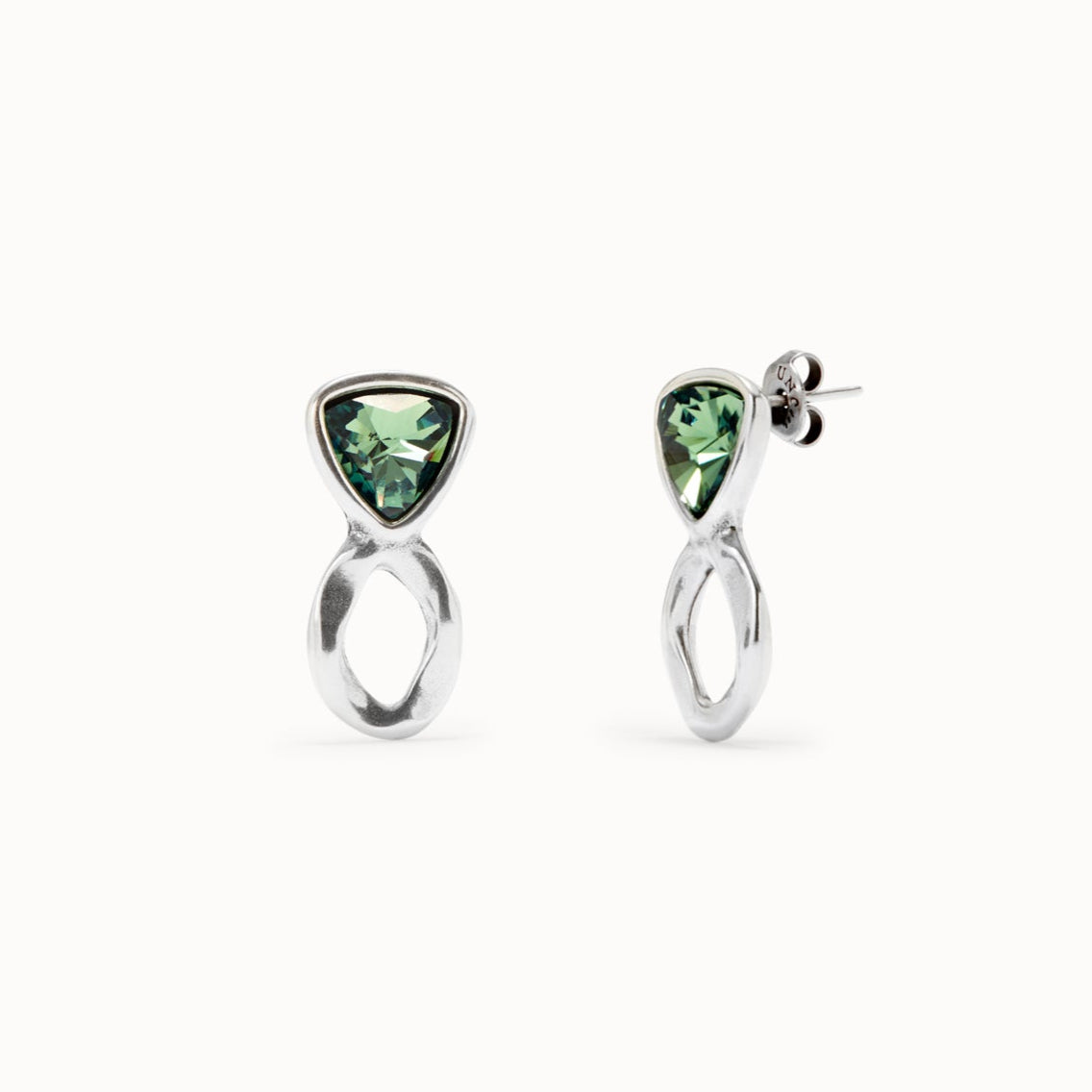 UNOde50 Green Crystal Twist Studs