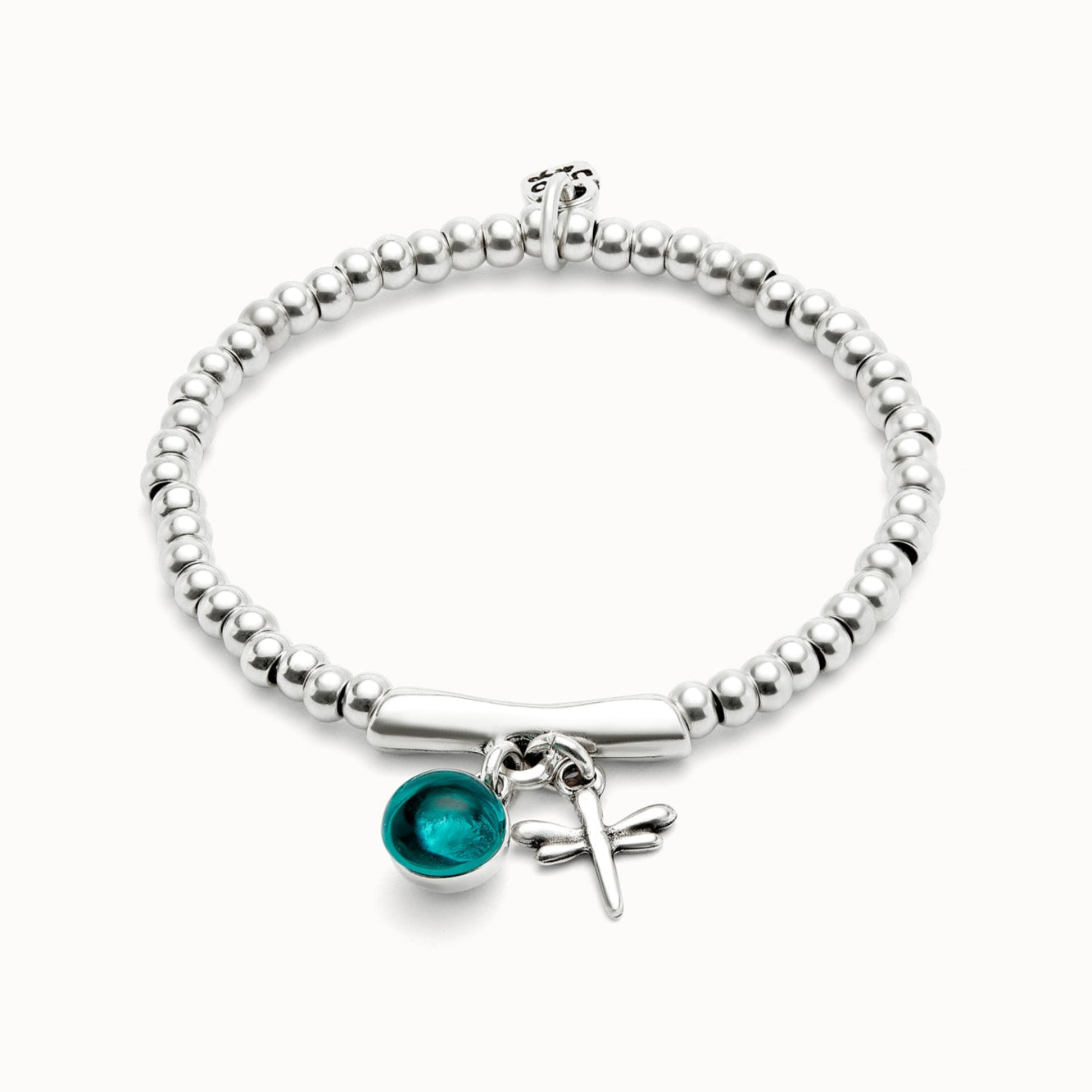 UNOde50 Stretch Bracelet with Murano Glass & Dragonfly Charm