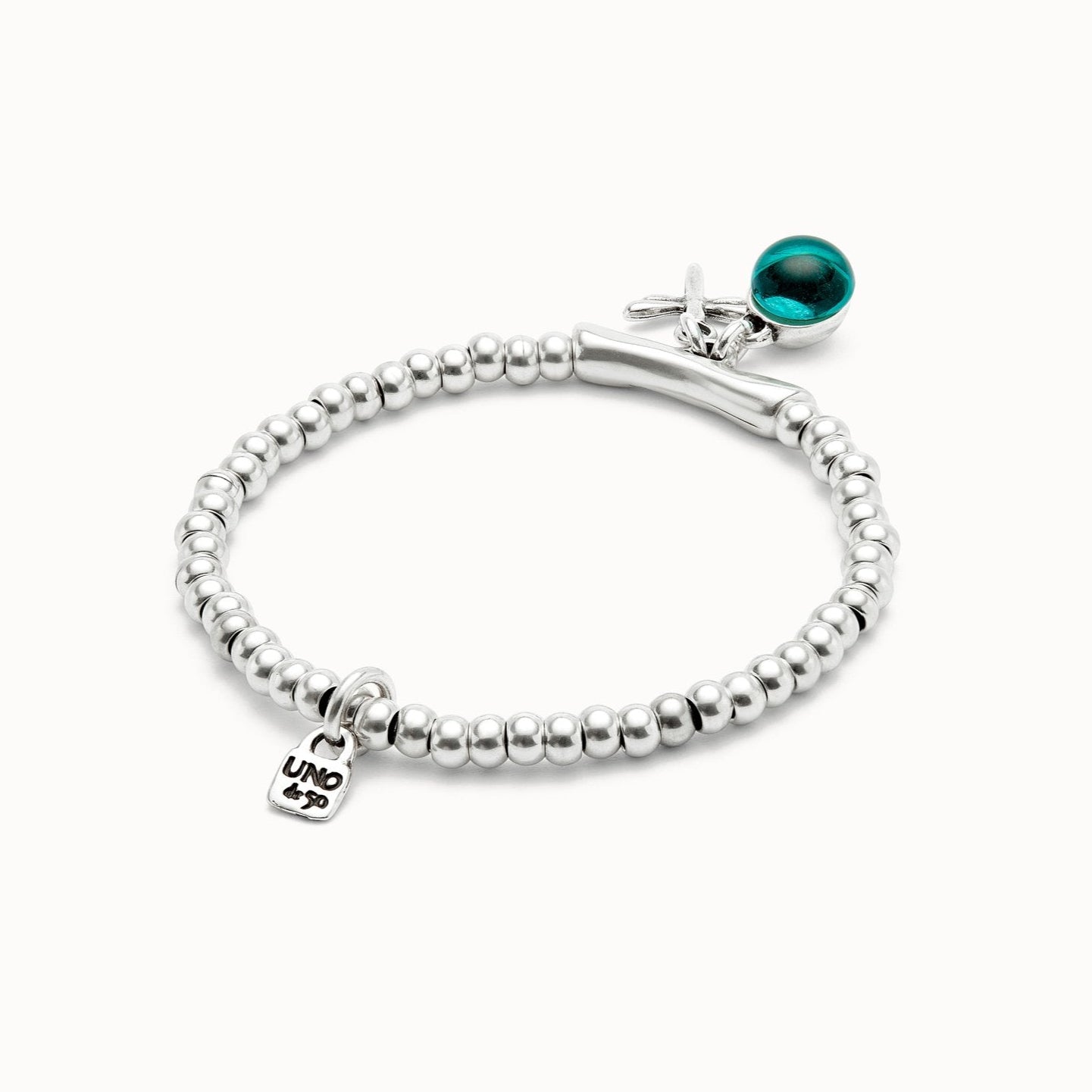 UNOde50 Stretch Bracelet with Murano Glass & Dragonfly Charm