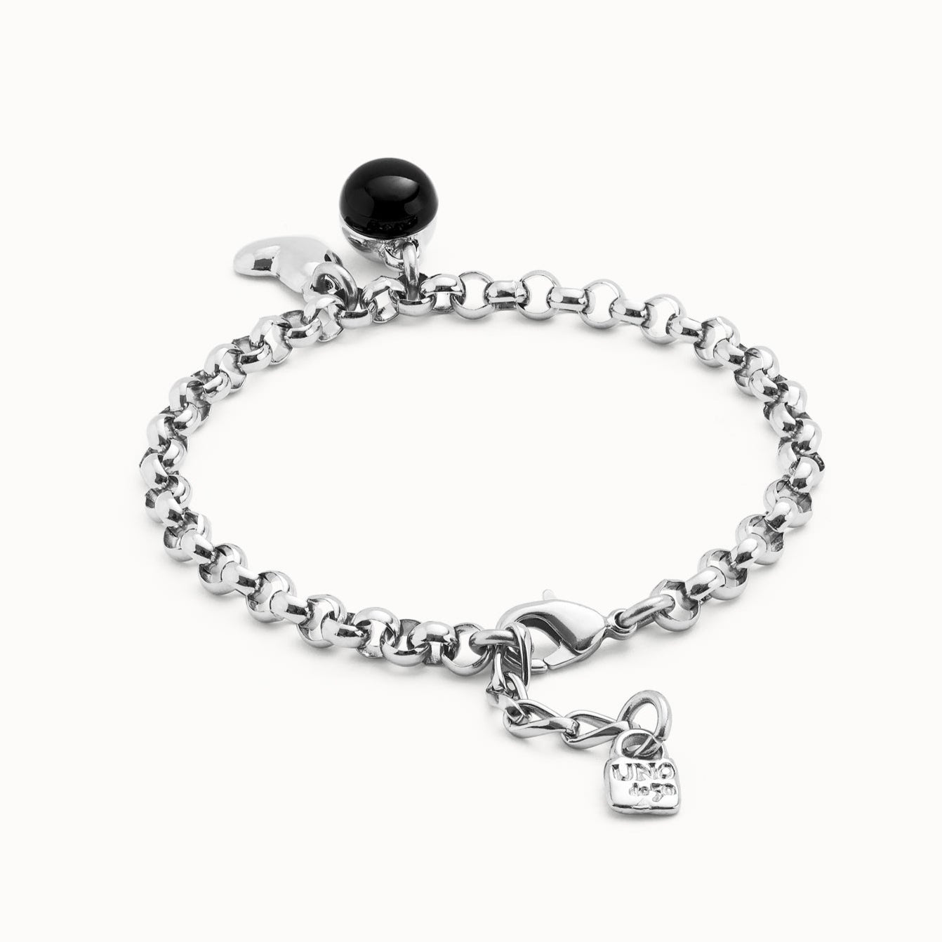 UNOde50 Heart & Black Ball Charm Bracelet
