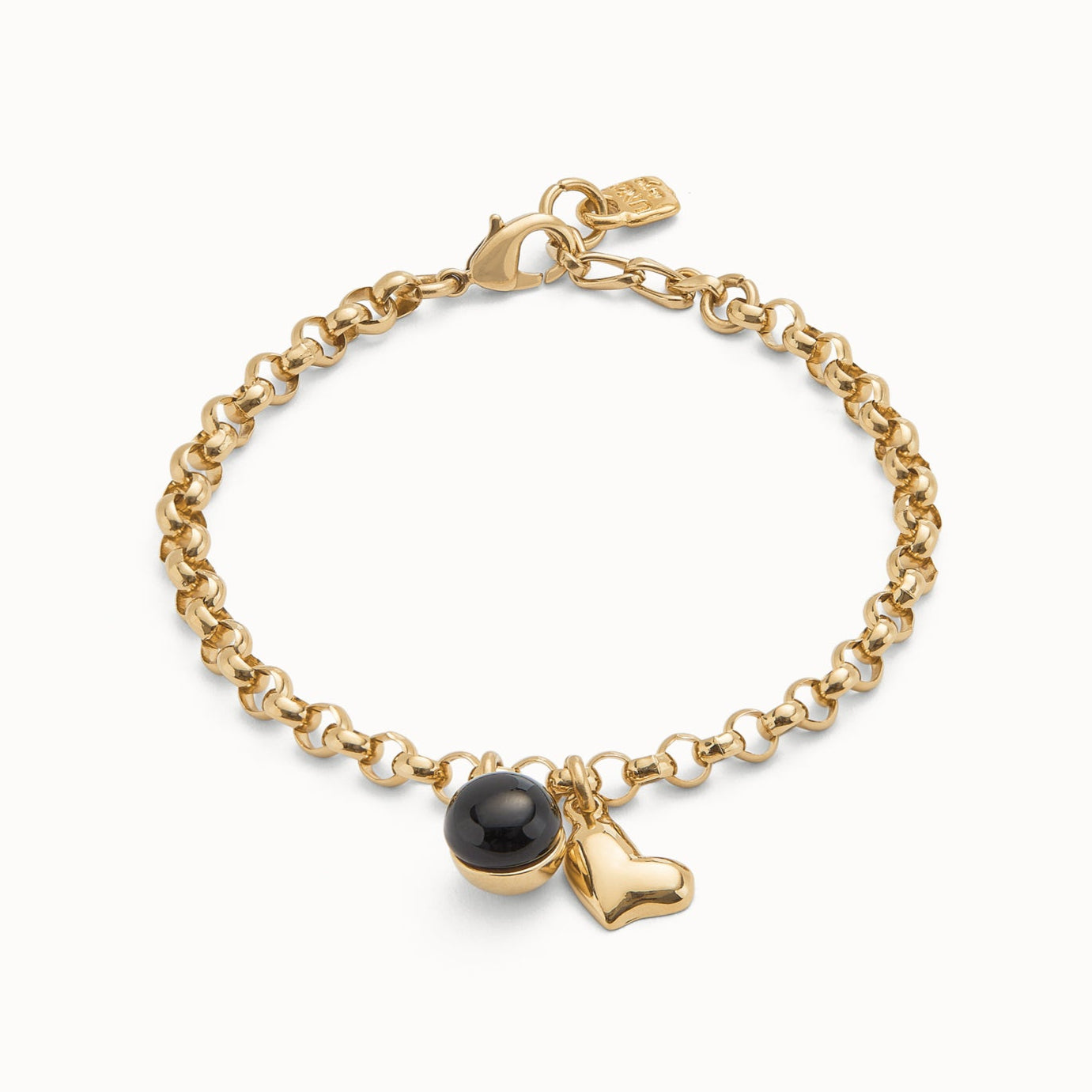 UNOde50 Heart & Black Ball Charm Bracelet