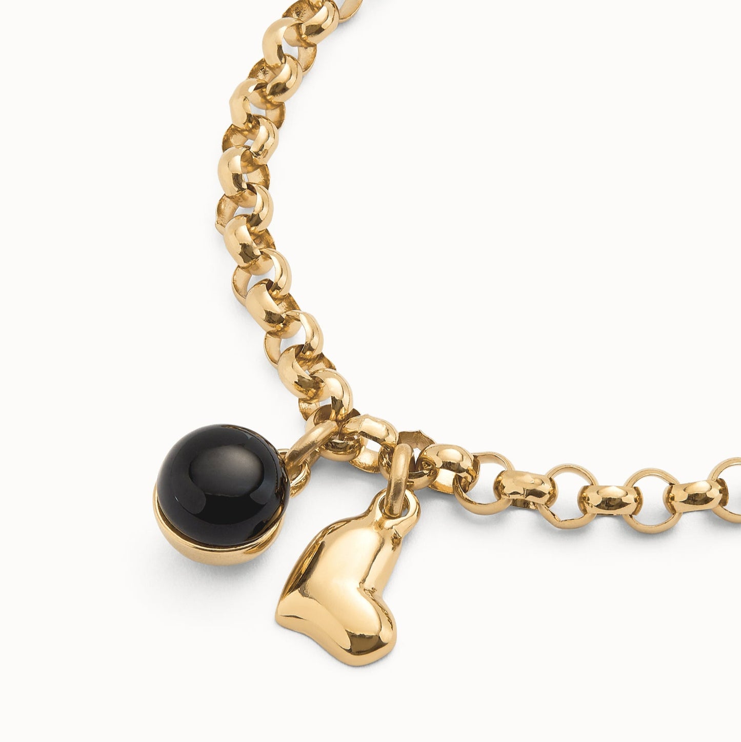UNOde50 Heart & Black Ball Charm Bracelet