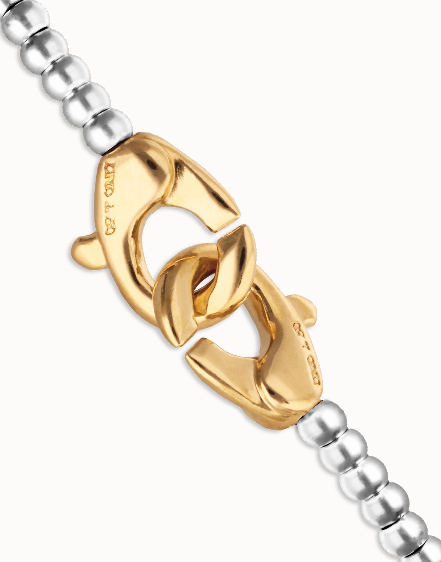 UNOde50 Interlocking Silver Bracelet with Gold Clasp