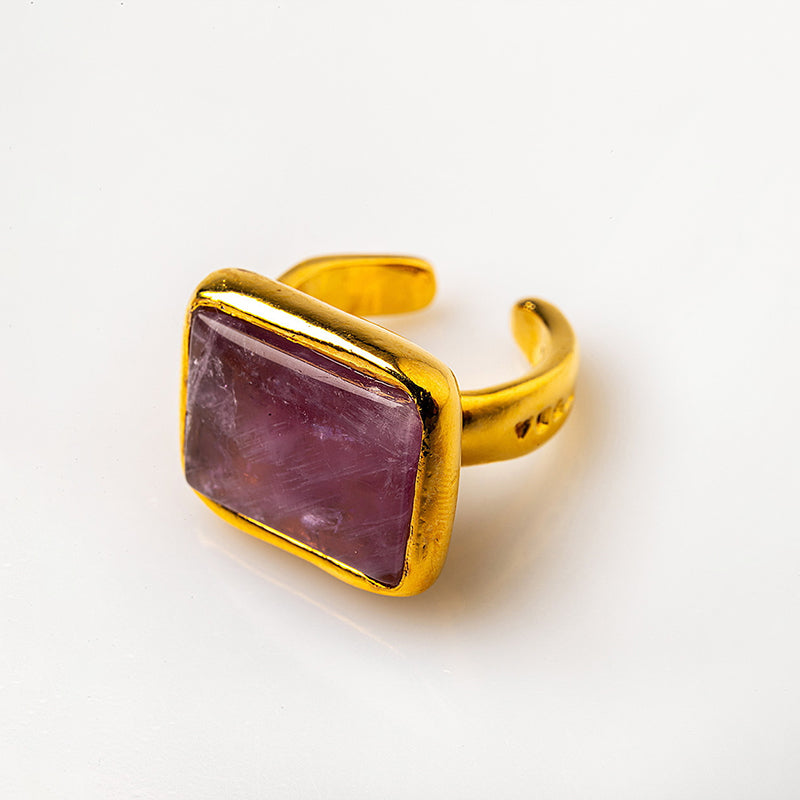Velatti Rect Amethyst Ring