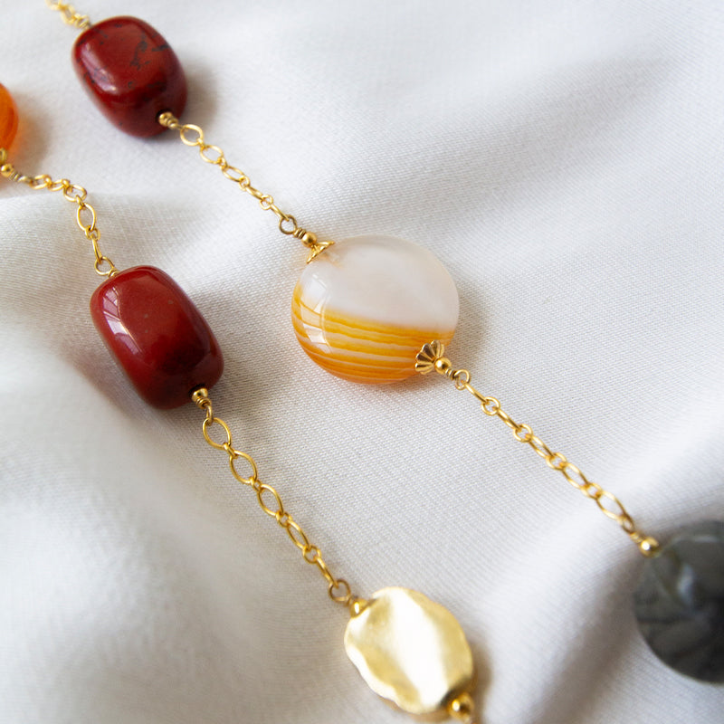 Red and Chocolate Jasper, Sardonyx Necklace
