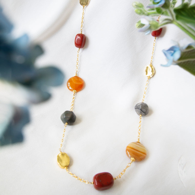 Red and Chocolate Jasper, Sardonyx Necklace